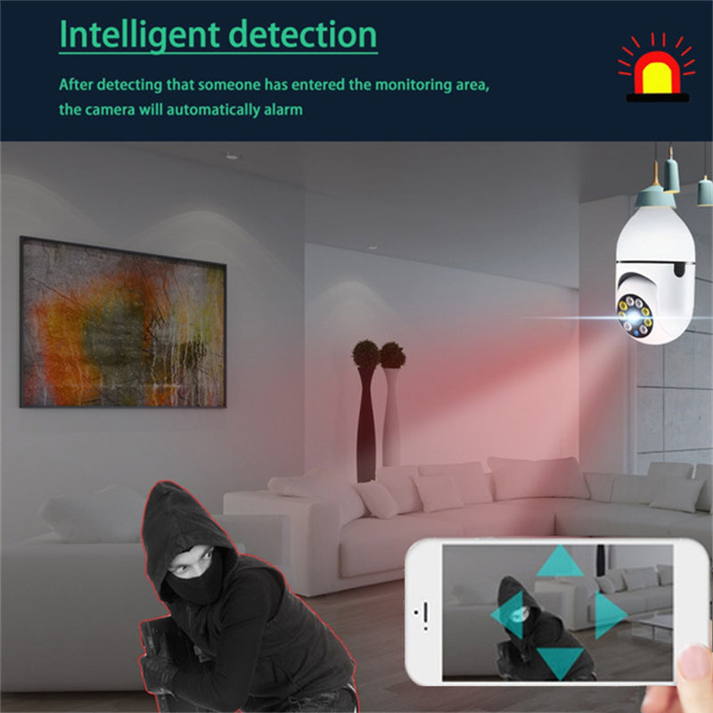 Wifi-Connect / Two-Way Audio Talk / IR LED Technology for Clear Day or Night Vision / 355° Panning & 90° Tilt High-Tech Surveillance Camera