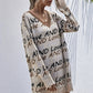 Letter Print Distressed Hem Sweater Dress