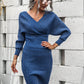 Dolman Sleeve Rib-Knit Top and Skirt Set