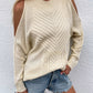 Cable-Knit Cold Shoulder Sweater