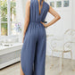 Asymmetrical Hem Tie Back Jumpsuit
