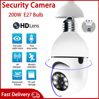 Wifi-Connect / Two-Way Audio Talk / IR LED Technology for Clear Day or Night Vision / 355° Panning & 90° Tilt High-Tech Surveillance Camera