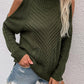 Cable-Knit Cold Shoulder Sweater