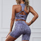 Animal Print Sports Bra and Shorts Set
