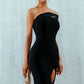 Solid Color Tight Slit Dress