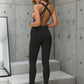 Deep V Crisscross Back Jumpsuit