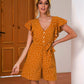 Flounce Armhole Button Front Romper