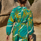 Botanical Print Long Sleeve Romper