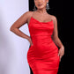 Rhinestone Crisscross Backless Ruched Bodycon Dress