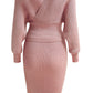 Dolman Sleeve Rib-Knit Top and Skirt Set