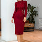 Snap Down Rib-Knit Slit Sweater Dress