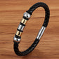 Braided Leather & Stainless Steel Men's bracelet