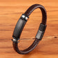 Braided Leather & Stainless Steel Men's bracelet