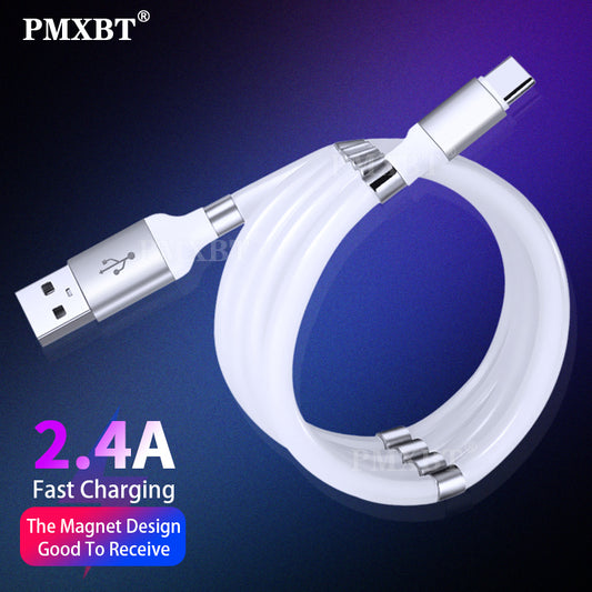 Magnetic Self Winding USB Fast Charging Data Cord