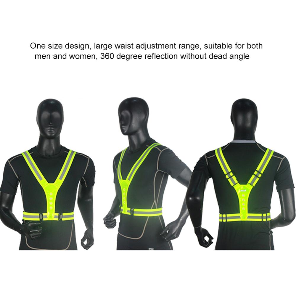 LED High Visibility Outdoor Sport Running Cycling Reflective Safety Vest