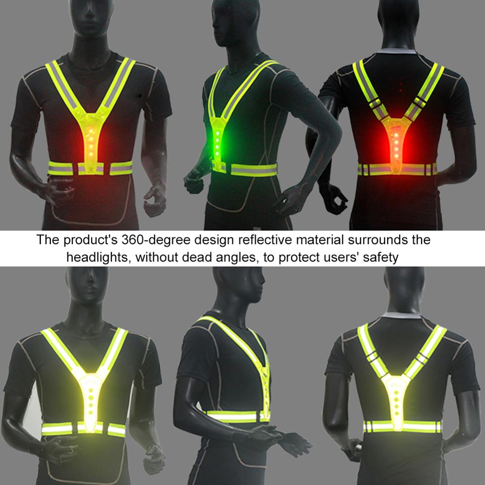 LED High Visibility Outdoor Sport Running Cycling Reflective Safety Vest