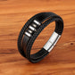 Braided Leather & Stainless Steel Men's bracelet