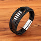 Braided Leather & Stainless Steel Men's bracelet