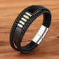 Braided Leather & Stainless Steel Men's bracelet