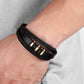 Braided Leather & Stainless Steel Men's bracelet