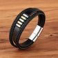 Braided Leather & Stainless Steel Men's bracelet