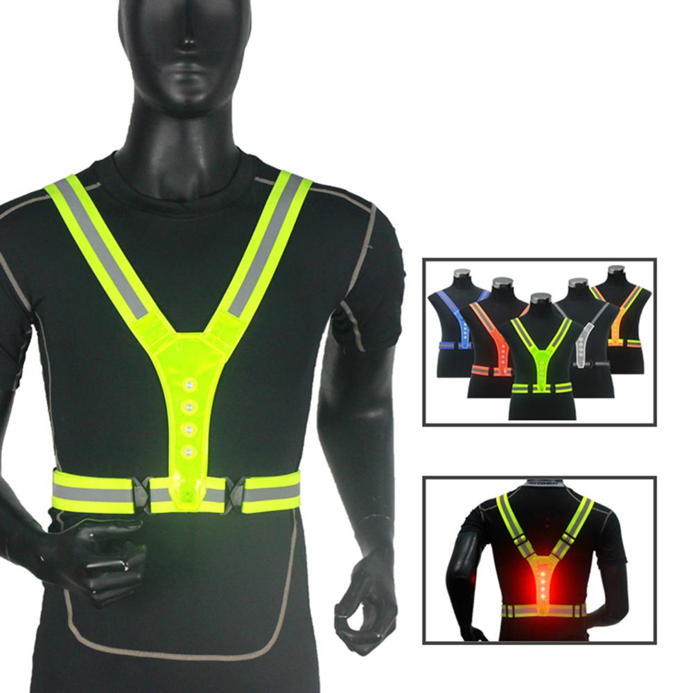 LED High Visibility Outdoor Sport Running Cycling Reflective Safety Vest