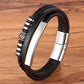 Braided Leather & Stainless Steel Men's bracelet