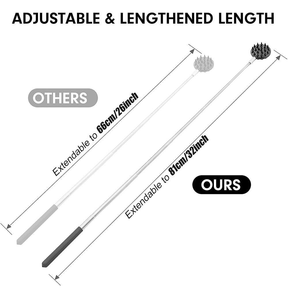 Telescoping Back Scratcher with 3Pcs Detachable Scratching Heads