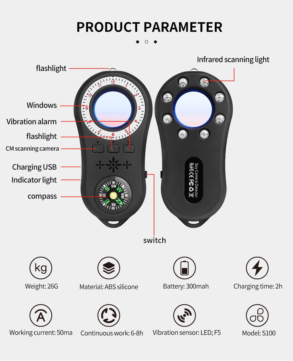 Mini Anti-Spy Camera Detector