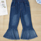 Girls BE YOURSELF T-Shirt and Bell Bottom Jeans Set