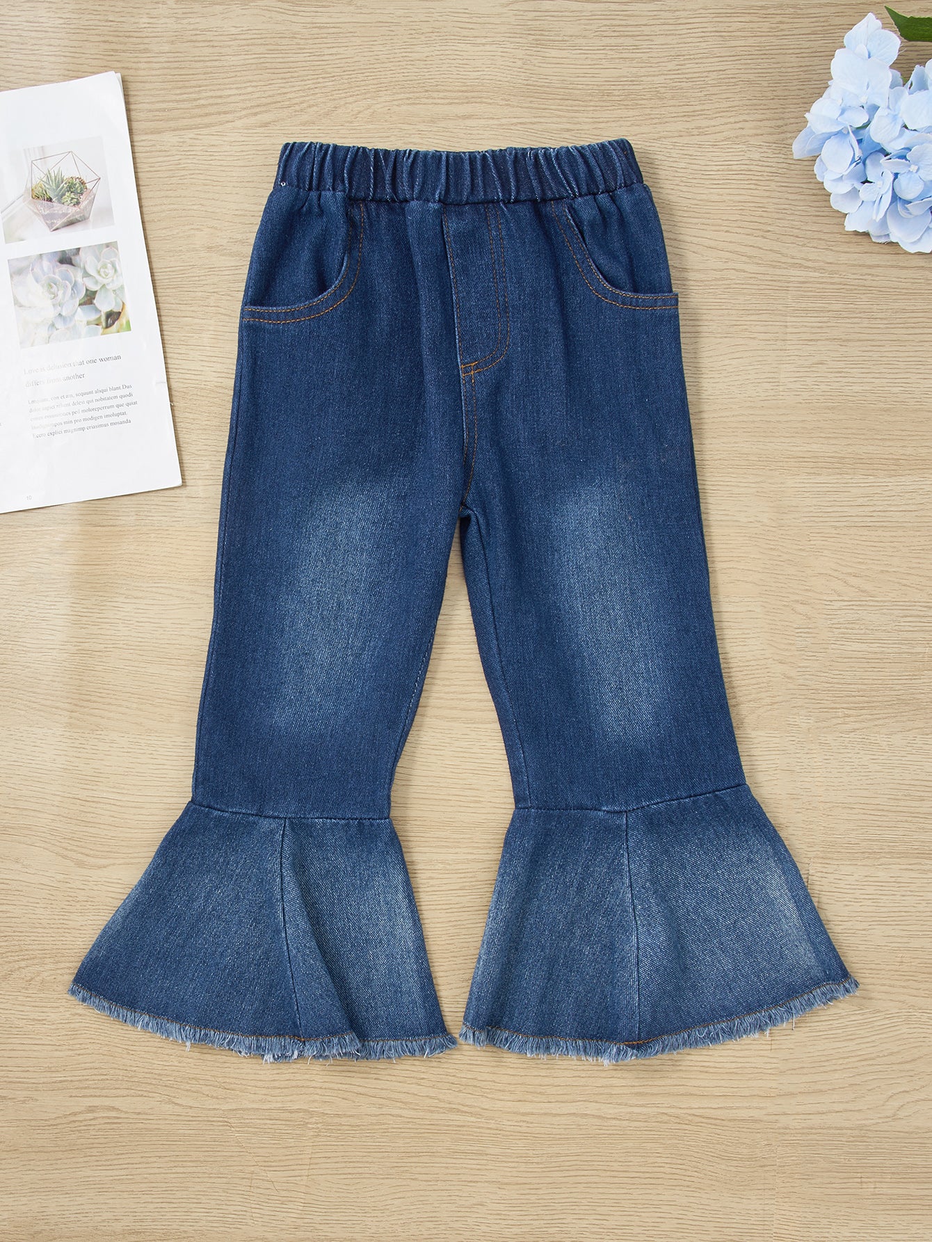 Girls BE YOURSELF T-Shirt and Bell Bottom Jeans Set