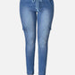 Drawstring Ankle Pocket Jeans