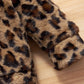 Girls Leopard Zipper Front Hooded Coat