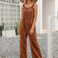 Ruffle Strap Wide Leg Jumpsuit