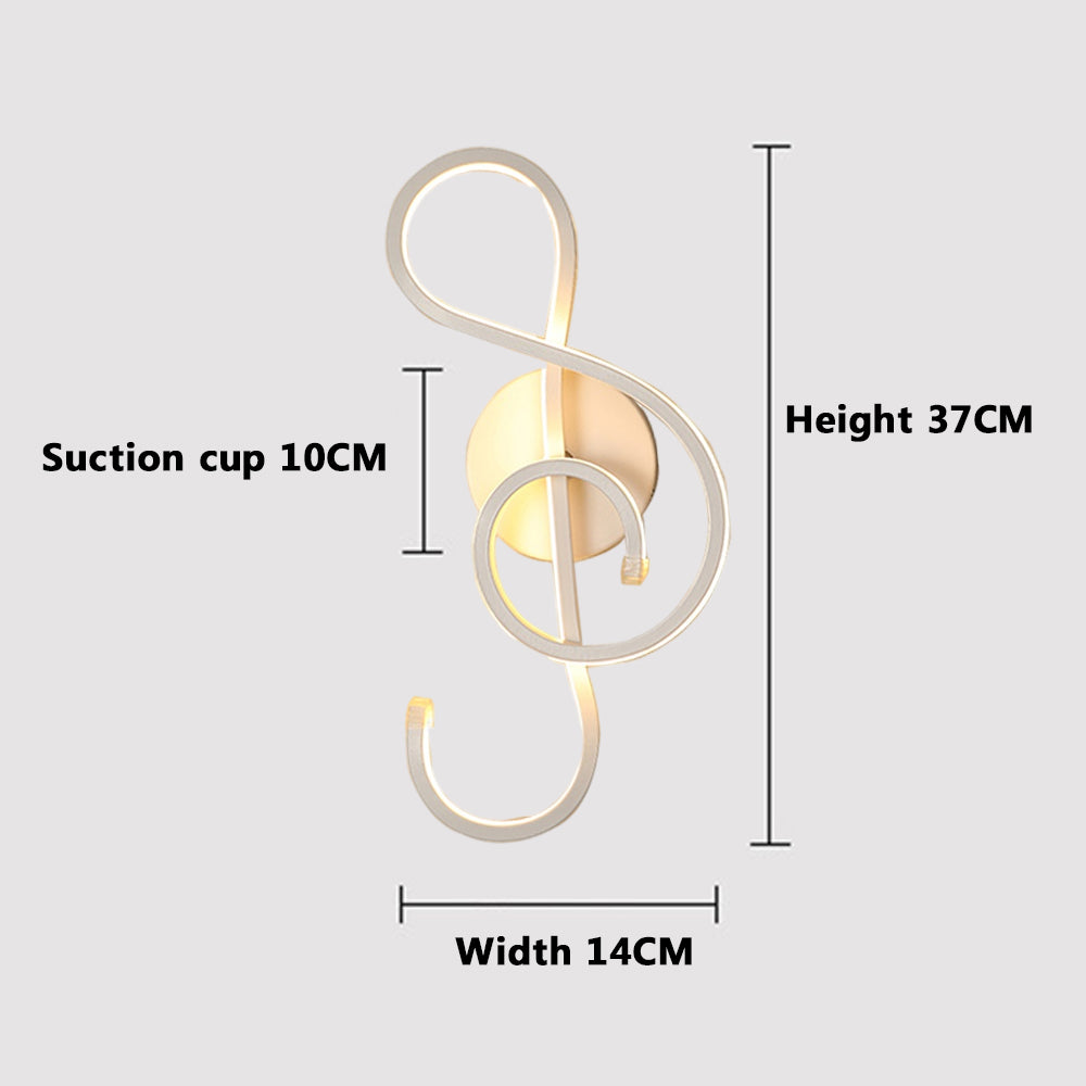 Design Art Musical Note Wall-Mounted Lamp