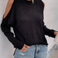 Cable-Knit Cold Shoulder Sweater