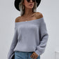Off-Shoulder Rib-Knit Sweater