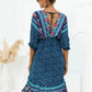 Printed Bohemian V Neck Dress