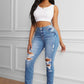 Raw Cut Frayed Hem Jeans