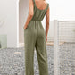 Ruffle Strap Wide Leg Jumpsuit