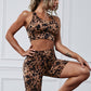 Animal Print Sports Bra and Shorts Set