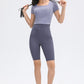 Hook & Eye Waist Biker Shorts