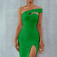 Solid Color Tight Slit Dress