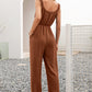 Ruffle Strap Wide Leg Jumpsuit