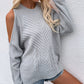 Cable-Knit Cold Shoulder Sweater