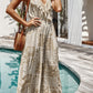 Printed Sleeveless Ruffle V-Neck Jumpsuit