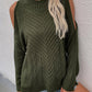 Cable-Knit Cold Shoulder Sweater