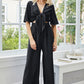Tie Front Cutout Wide Leg Jumpsuit