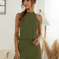 Halter Neck Elastic Waist Romper