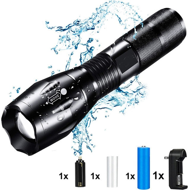 8000LM Powerful Waterproof LED Tactical Flashlight